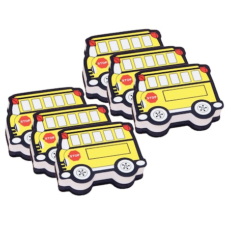 Ashley Productions Magnetic Whiteboard Eraser, School Bus, PK6 10018